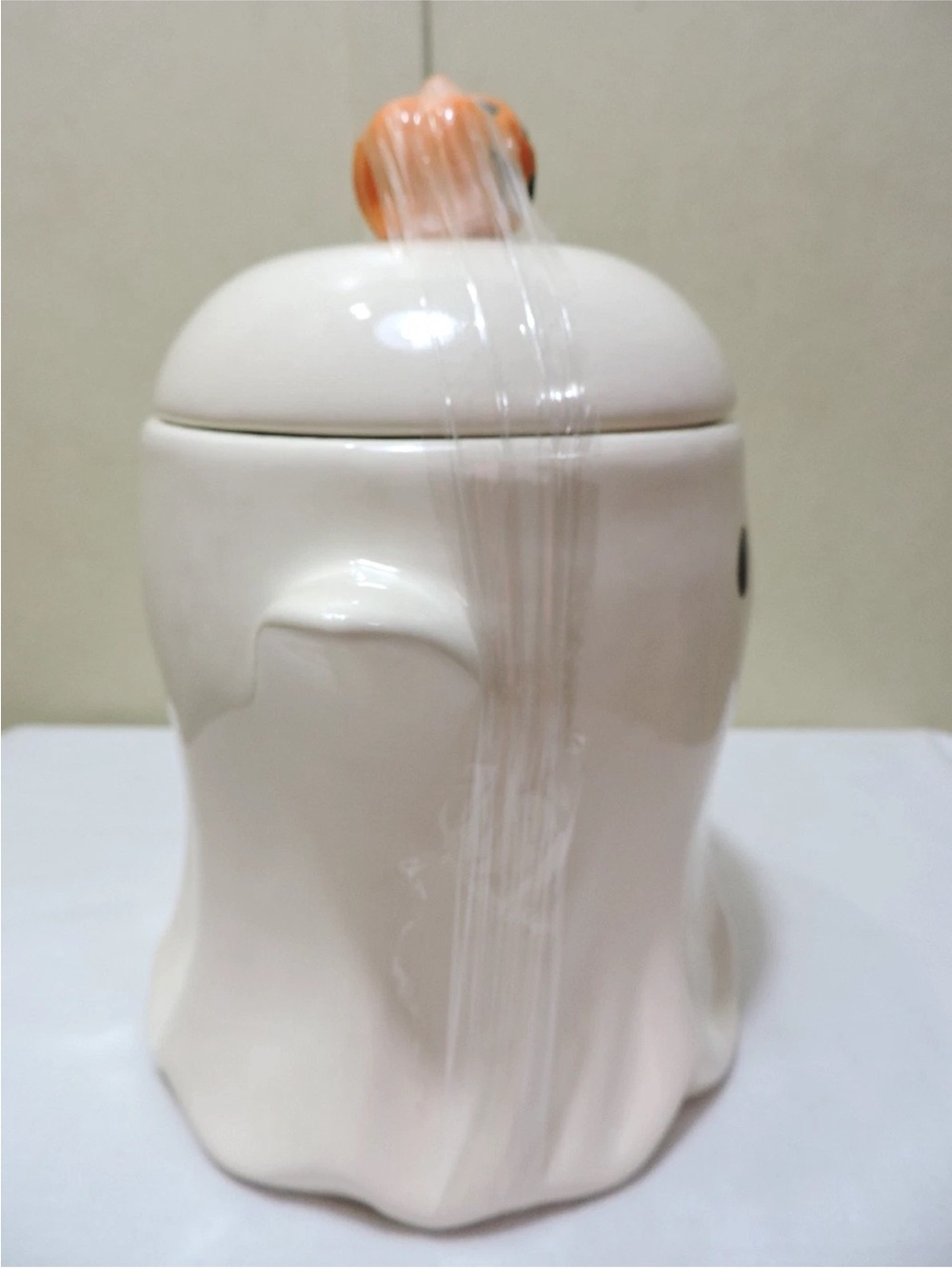 Charming Ceramic Ghost Halloween Canister Cookie Jar Trick Or Treat Jar NEW - Picture 5 of 7